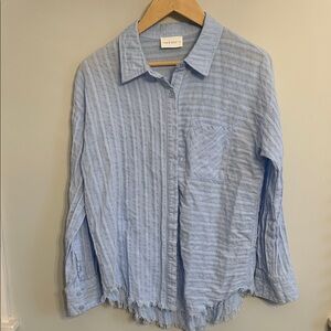 Textured Light Blue Button Down Shirt